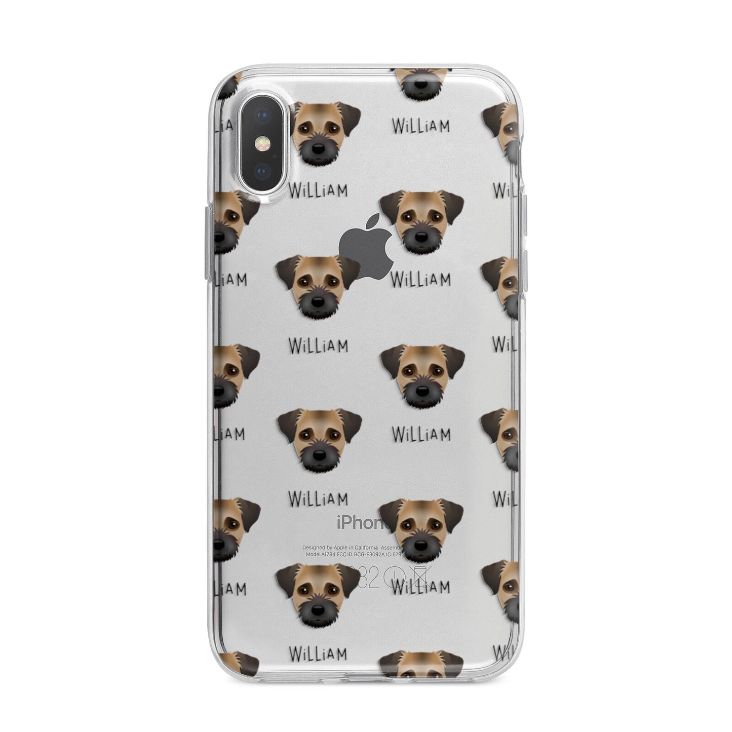 Border Terrier Icon with Name iPhone X Bumper Case on Silver iPhone Alternative Image 1