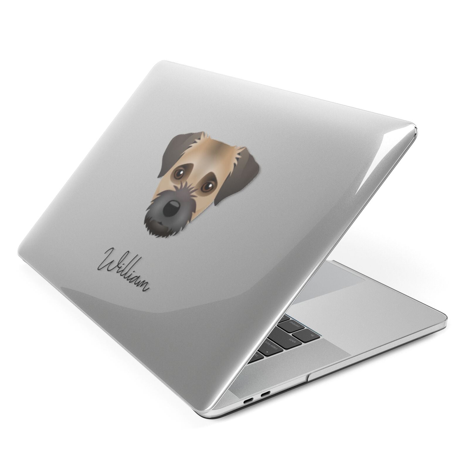 Border Terrier Personalised Apple MacBook Case Side View