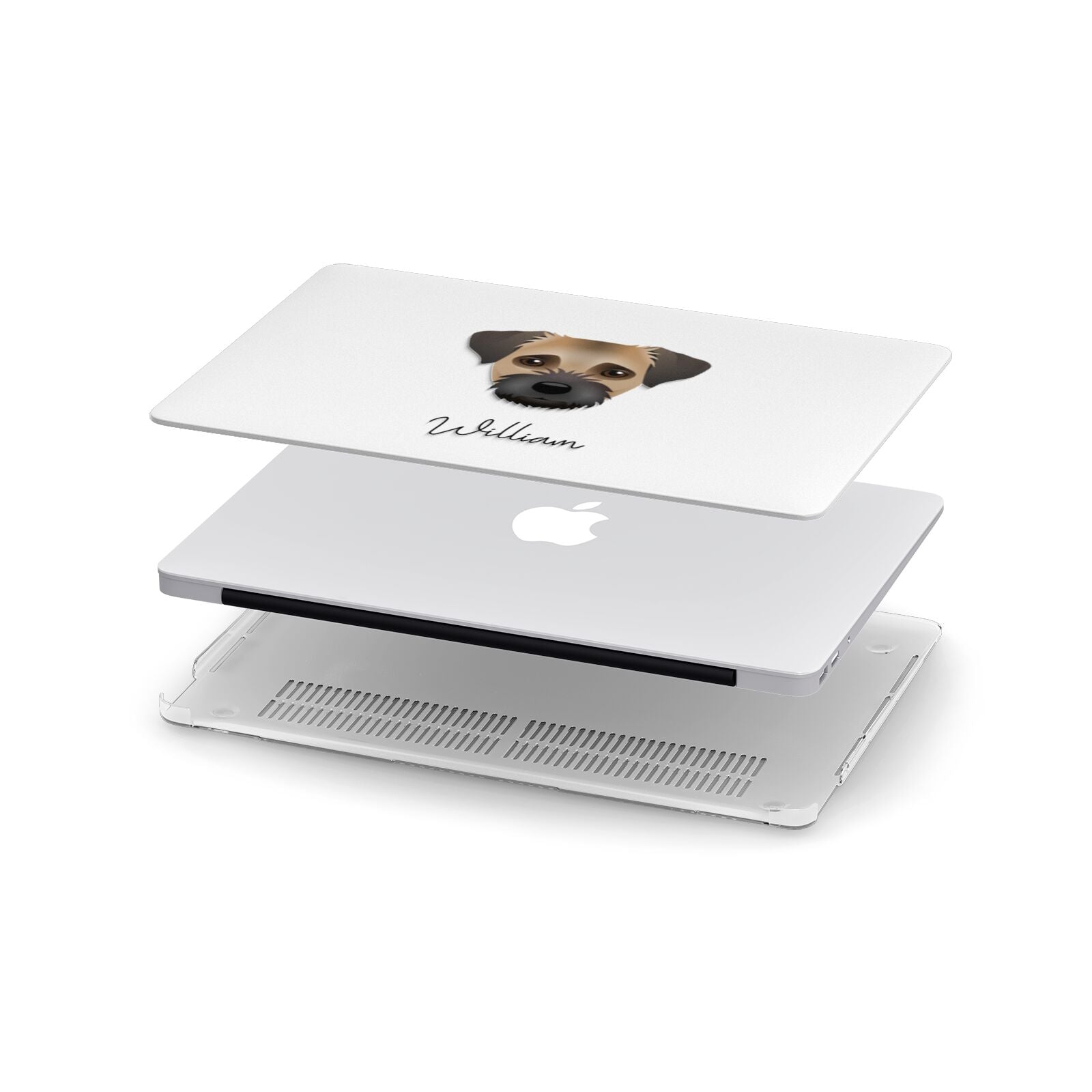 Border Terrier Personalised Apple MacBook Case in Detail
