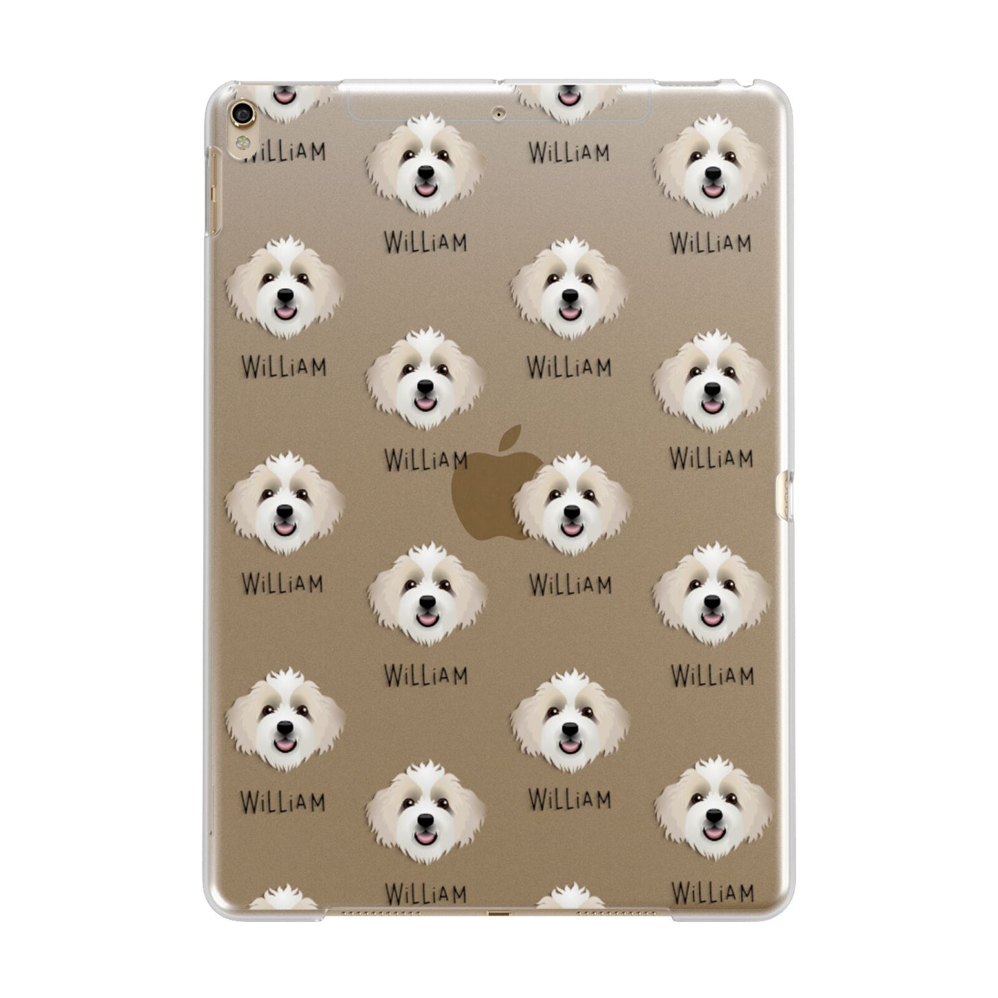 Bordoodle Icon with Name Apple iPad Gold Case