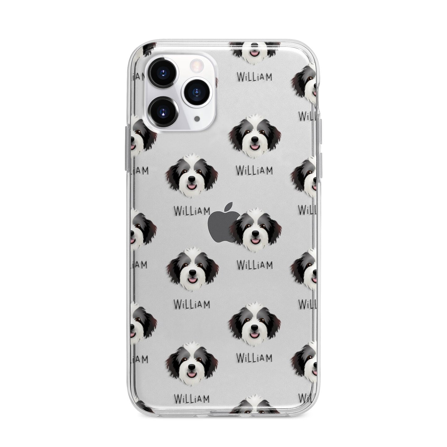 Bordoodle Icon with Name Apple iPhone 11 Pro Max in Silver with Bumper Case