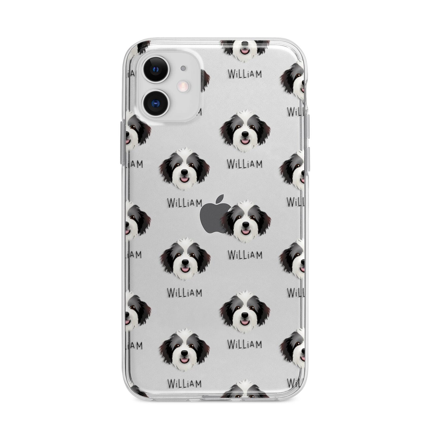 Bordoodle Icon with Name Apple iPhone 11 in White with Bumper Case