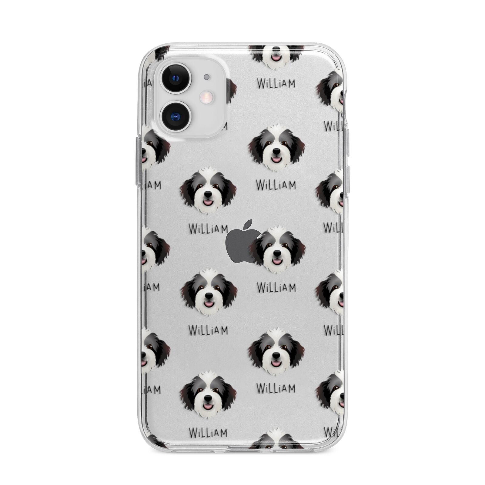 Bordoodle Icon with Name Apple iPhone 11 in White with Bumper Case