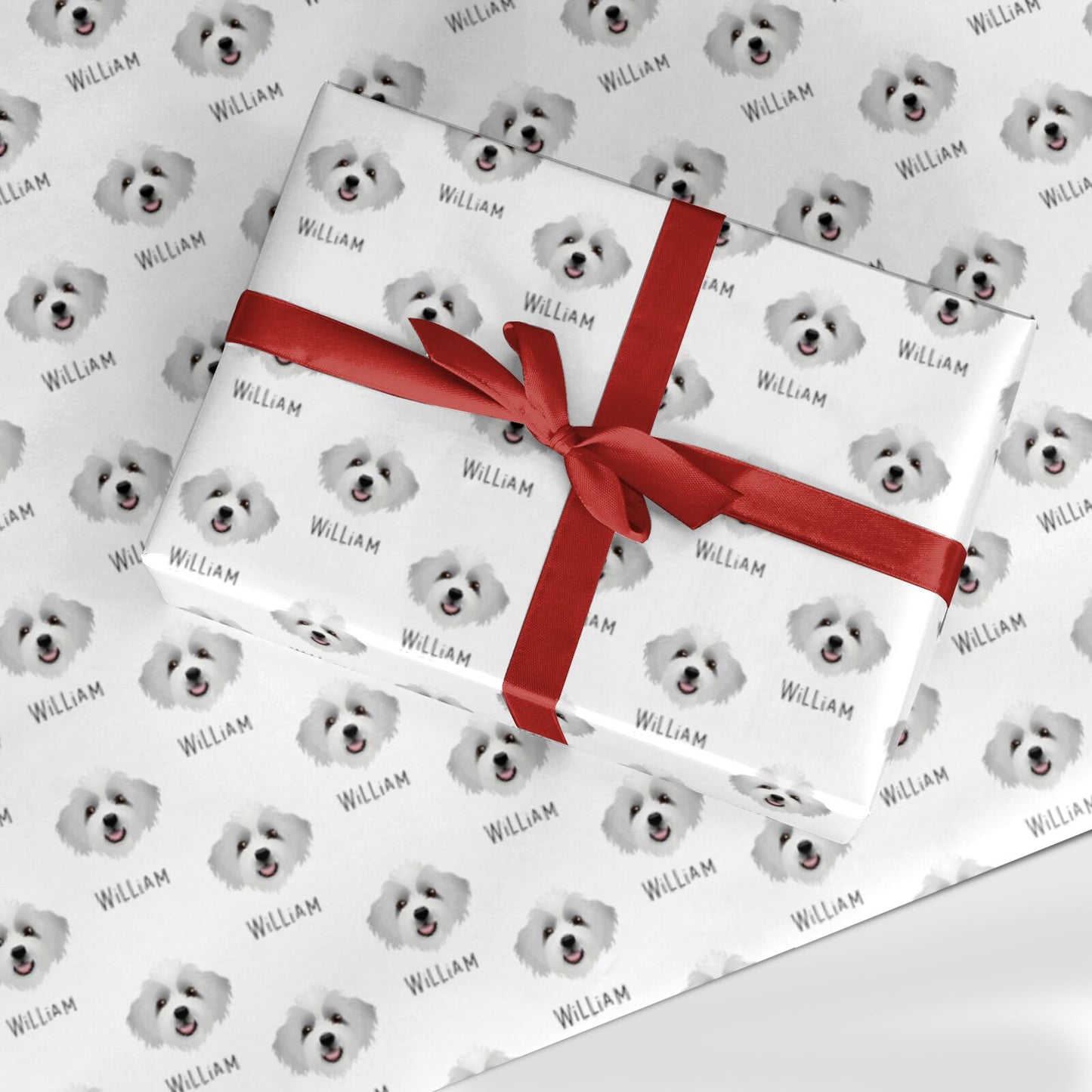 Bordoodle Icon with Name Custom Wrapping Paper