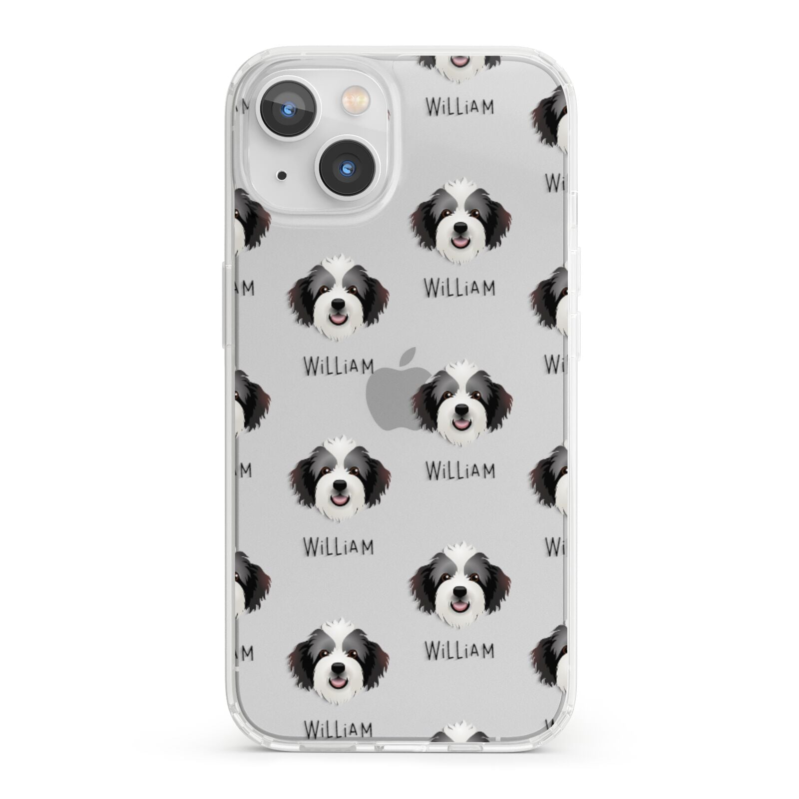 Bordoodle Icon with Name iPhone 13 Clear Bumper Case