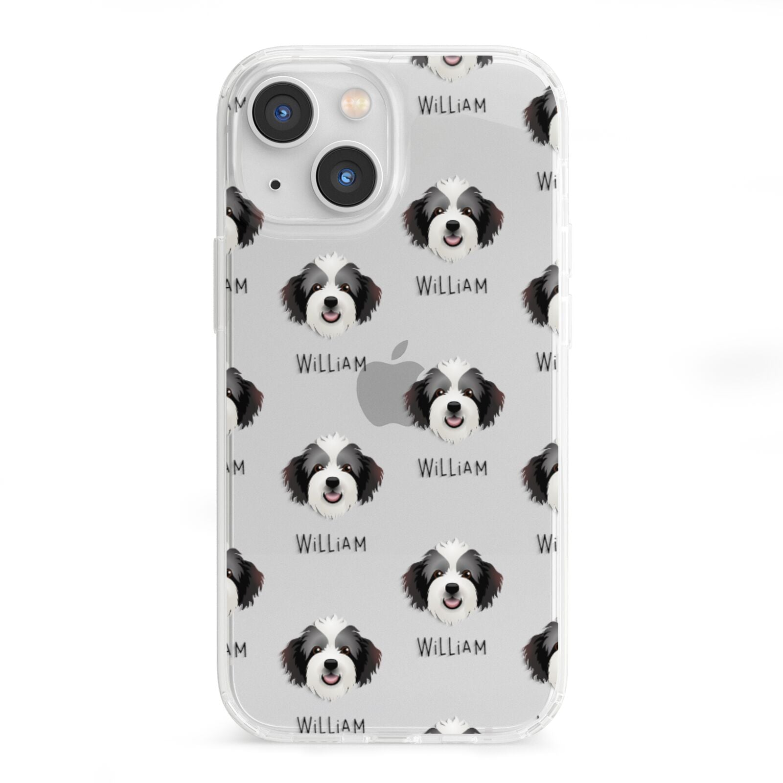 Bordoodle Icon with Name iPhone 13 Mini Clear Bumper Case