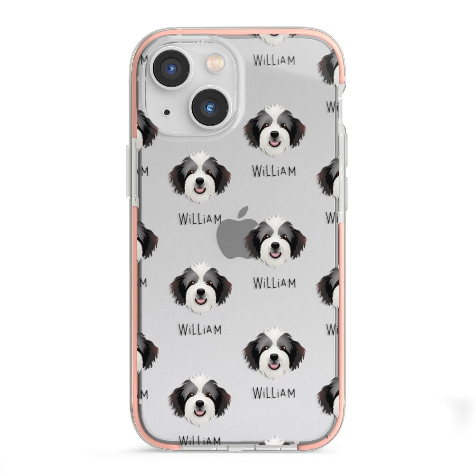 Bordoodle Icon with Name iPhone 13 Mini TPU Impact Case with Pink Edges