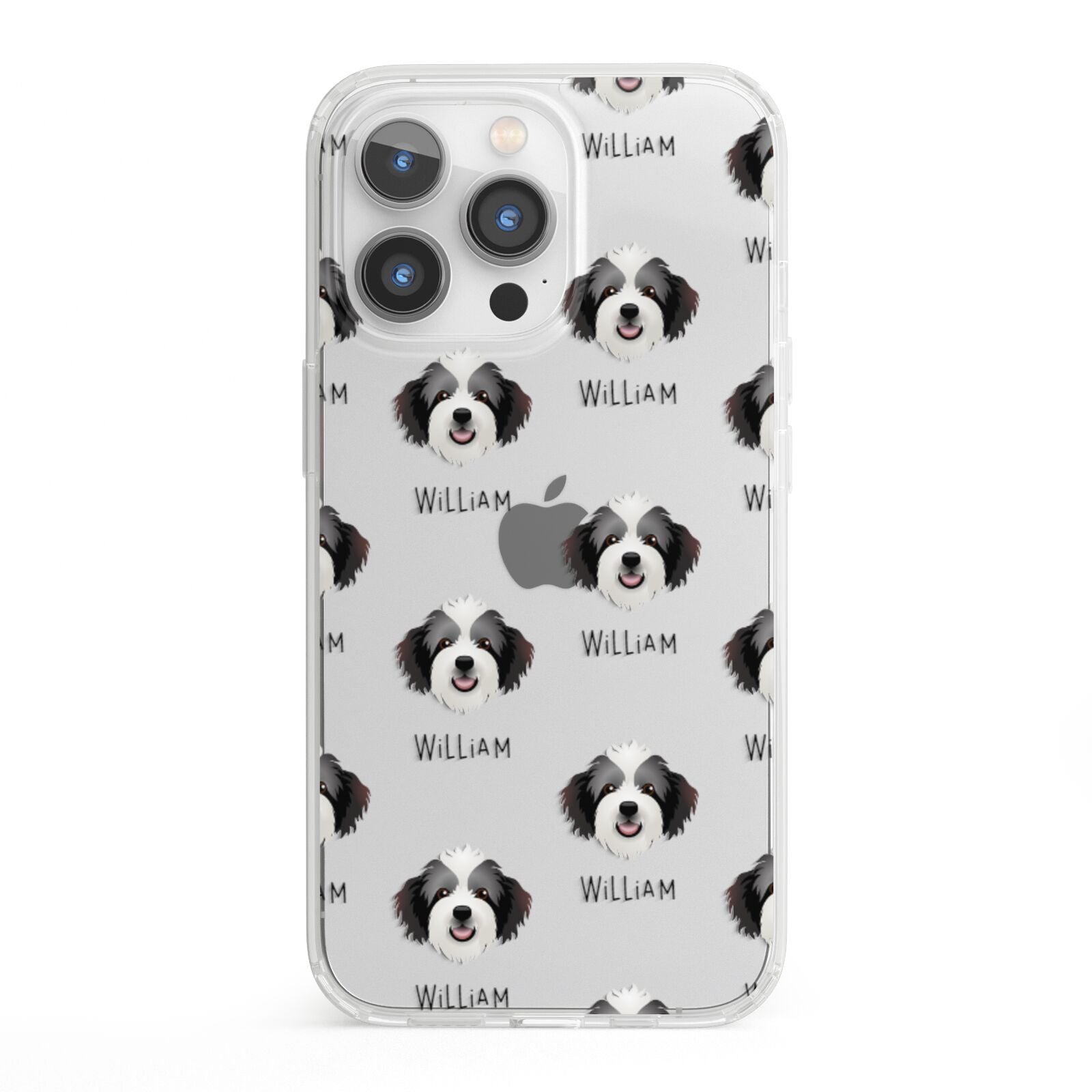 Bordoodle Icon with Name iPhone 13 Pro Clear Bumper Case