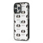 Bordoodle Icon with Name iPhone 13 Pro Max Black Impact Case Side Angle on Silver phone
