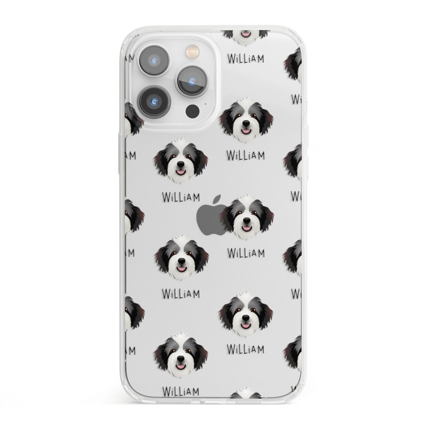 Bordoodle Icon with Name iPhone 13 Pro Max Clear Bumper Case