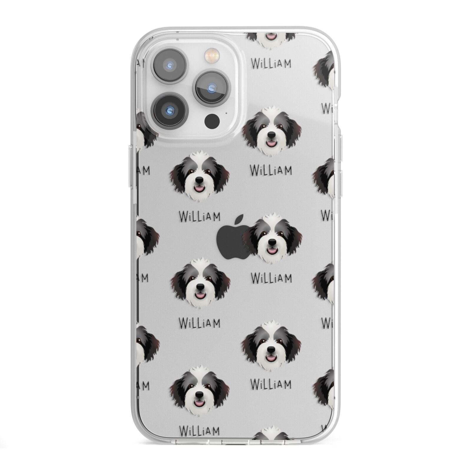 Bordoodle Icon with Name iPhone 13 Pro Max TPU Impact Case with White Edges