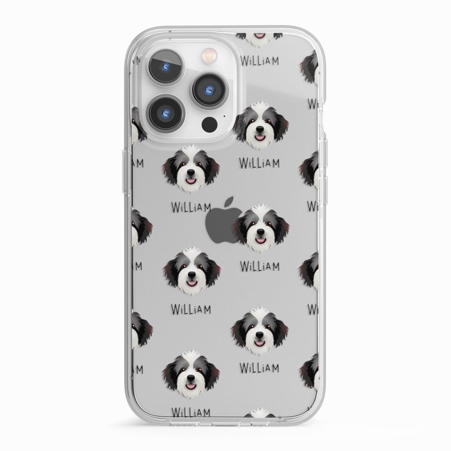Bordoodle Icon with Name iPhone 13 Pro TPU Impact Case with White Edges