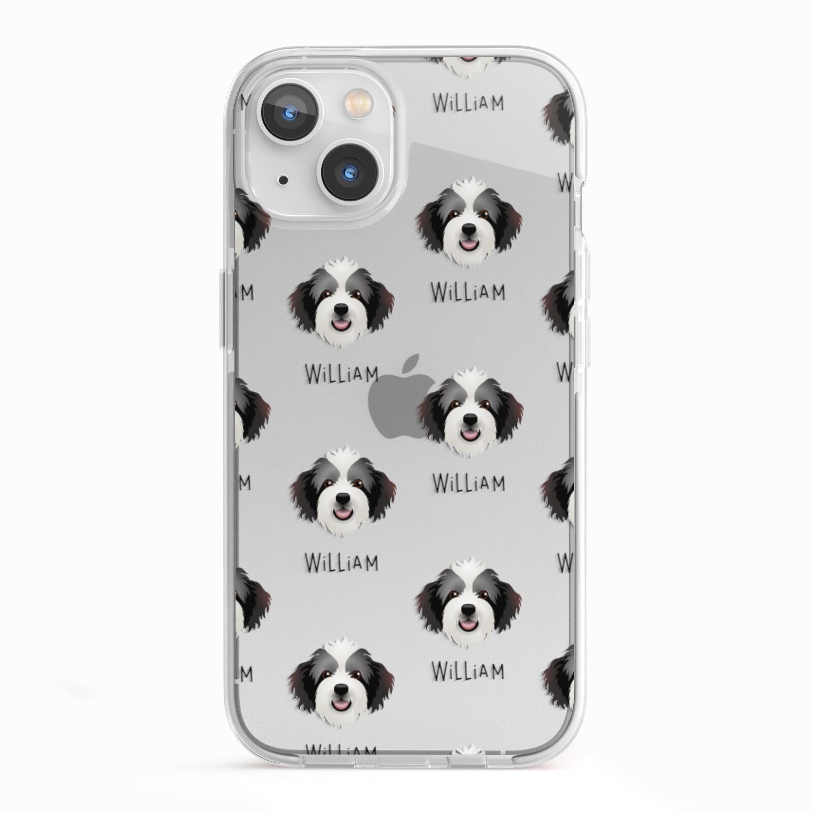 Bordoodle Icon with Name iPhone 13 TPU Impact Case with White Edges