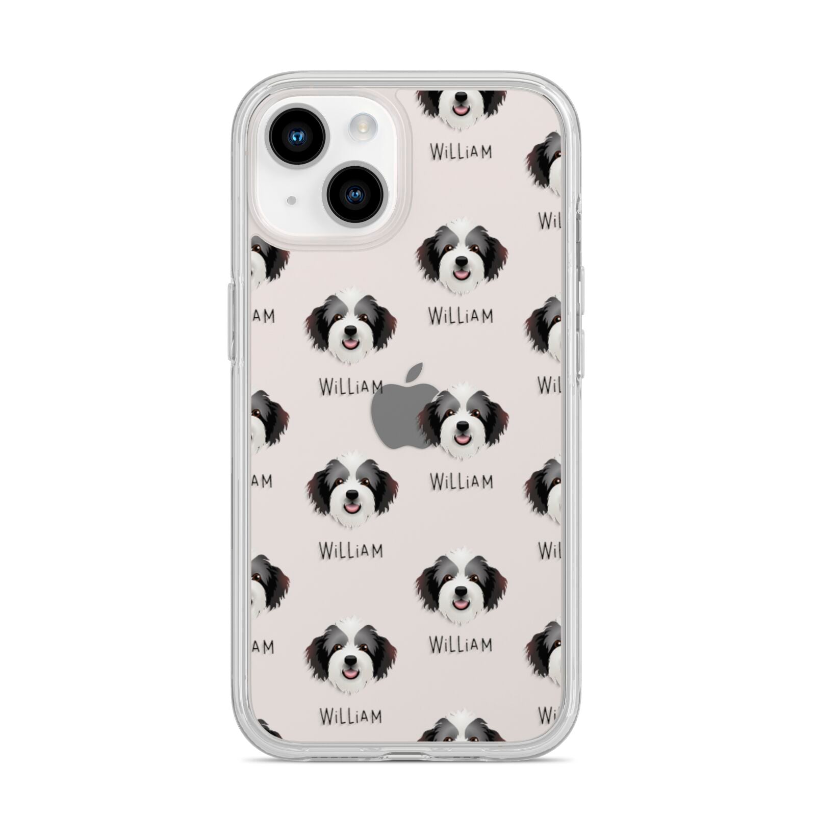 Bordoodle Icon with Name iPhone 14 Clear Tough Case Starlight