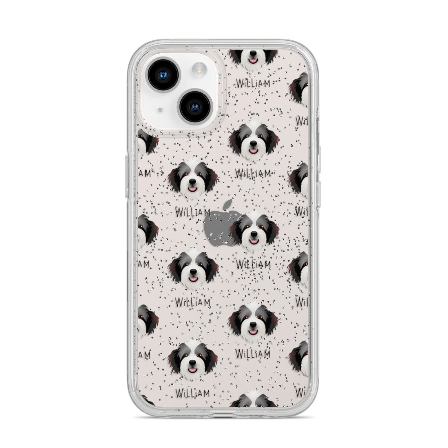 Bordoodle Icon with Name iPhone 14 Glitter Tough Case Starlight