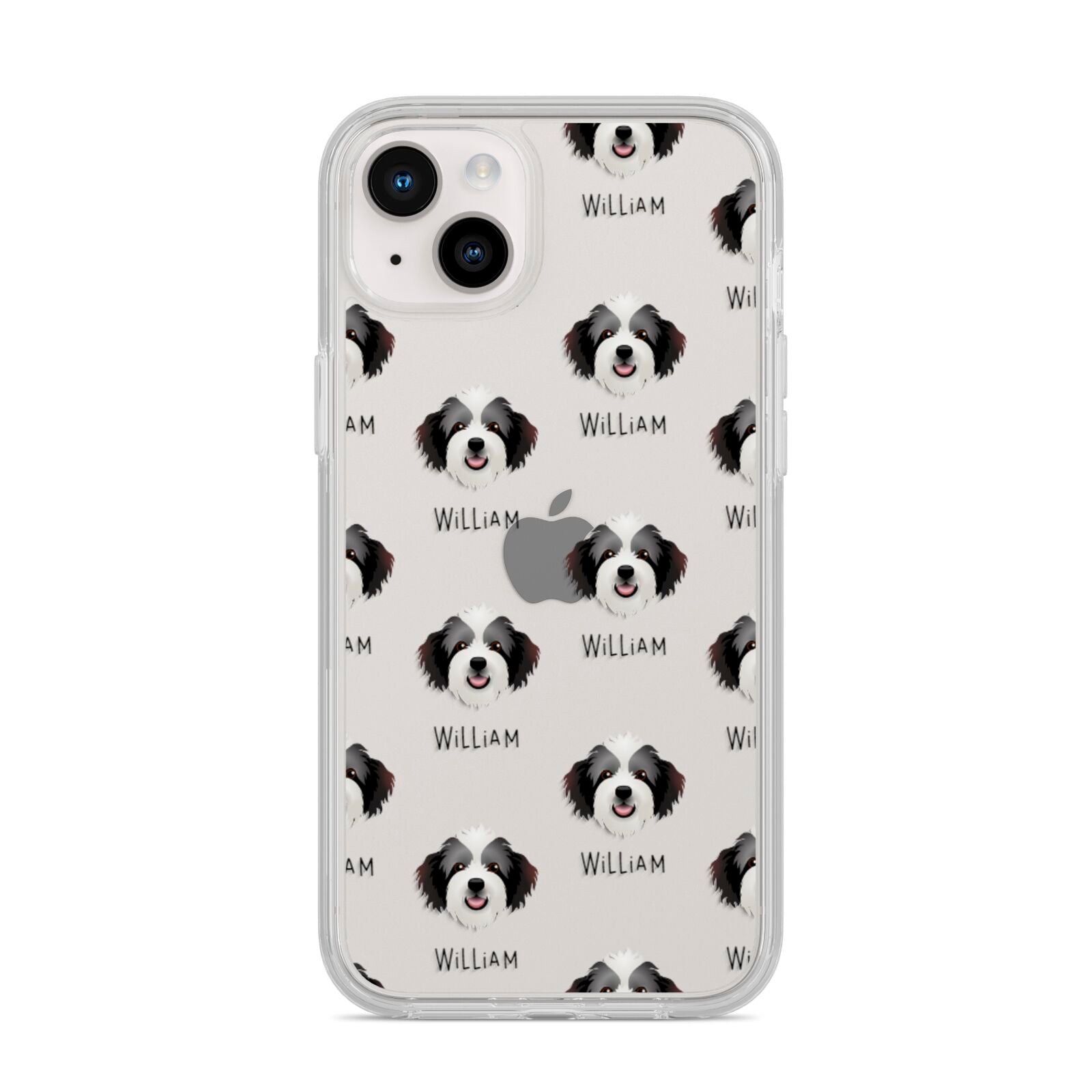Bordoodle Icon with Name iPhone 14 Plus Clear Tough Case Starlight