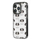 Bordoodle Icon with Name iPhone 14 Pro Black Impact Case Side Angle on Silver phone