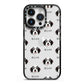 Bordoodle Icon with Name iPhone 14 Pro Black Impact Case on Silver phone