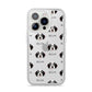 Bordoodle Icon with Name iPhone 14 Pro Clear Tough Case Silver