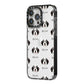 Bordoodle Icon with Name iPhone 14 Pro Max Black Impact Case Side Angle on Silver phone