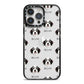 Bordoodle Icon with Name iPhone 14 Pro Max Black Impact Case on Silver phone