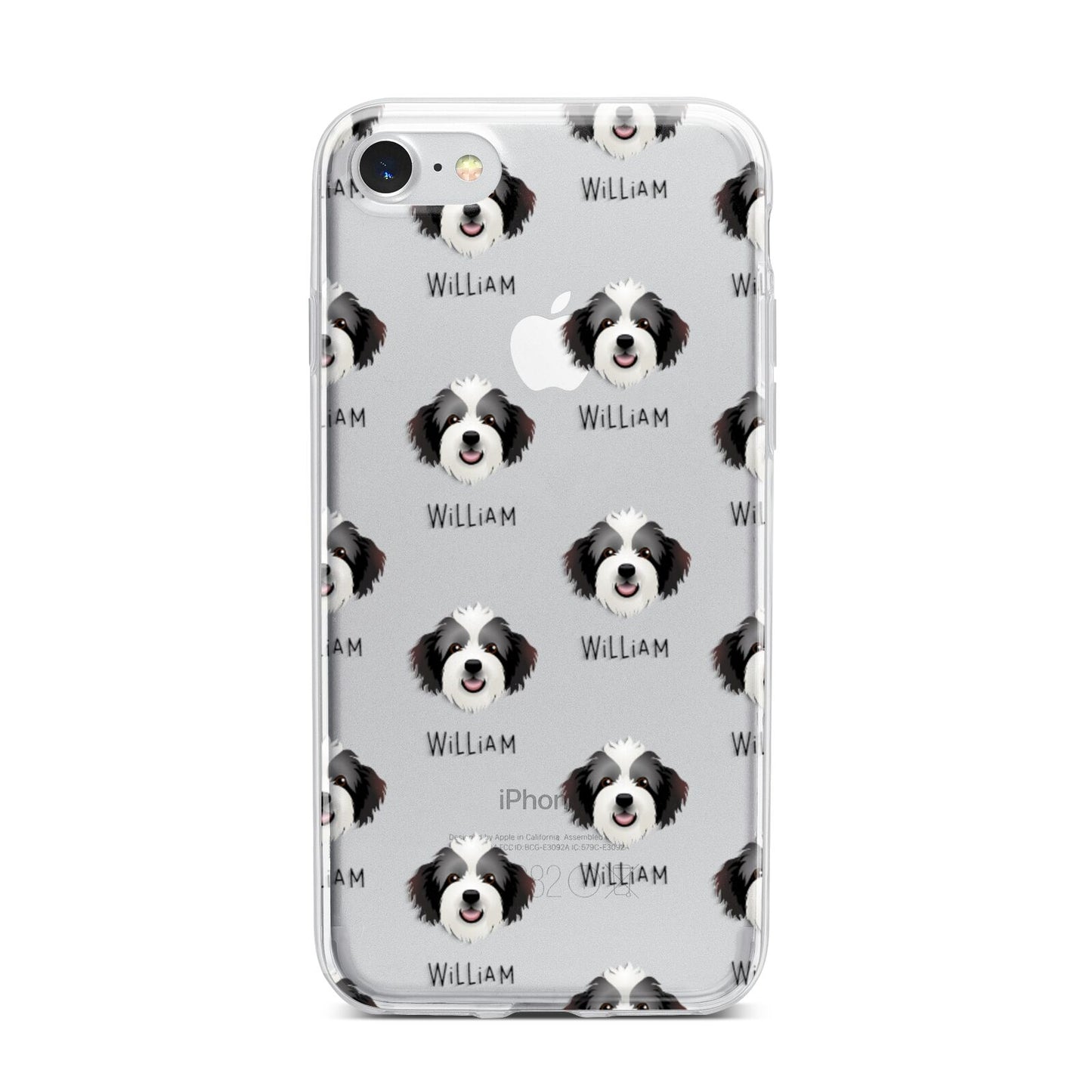 Bordoodle Icon with Name iPhone 7 Bumper Case on Silver iPhone