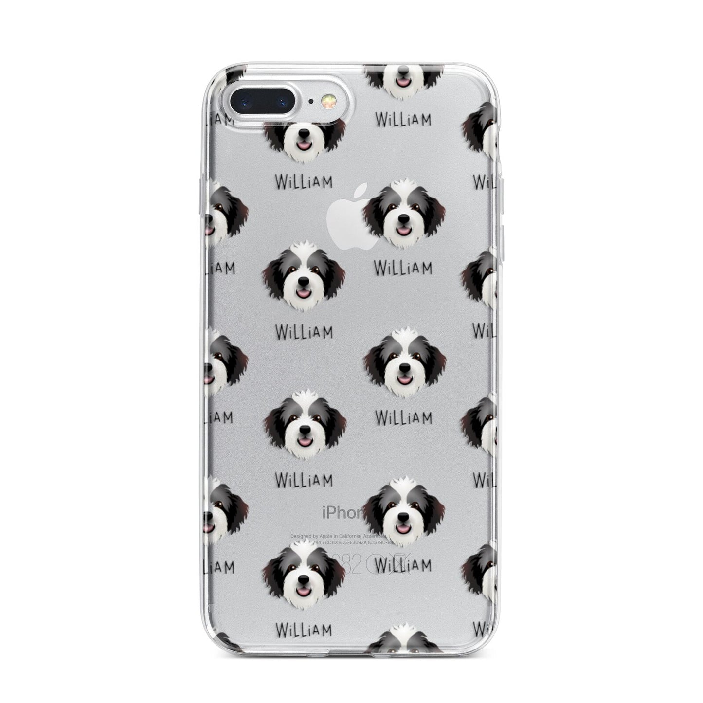 Bordoodle Icon with Name iPhone 7 Plus Bumper Case on Silver iPhone