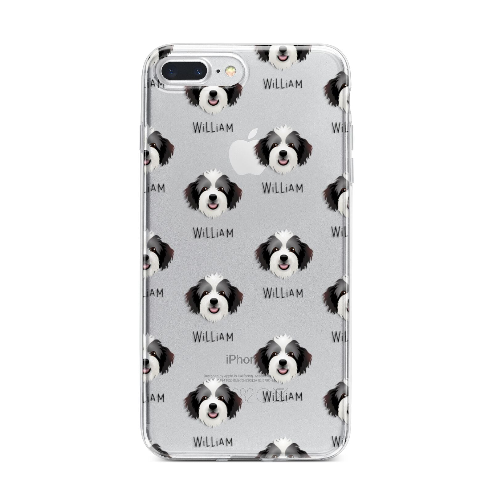 Bordoodle Icon with Name iPhone 7 Plus Bumper Case on Silver iPhone