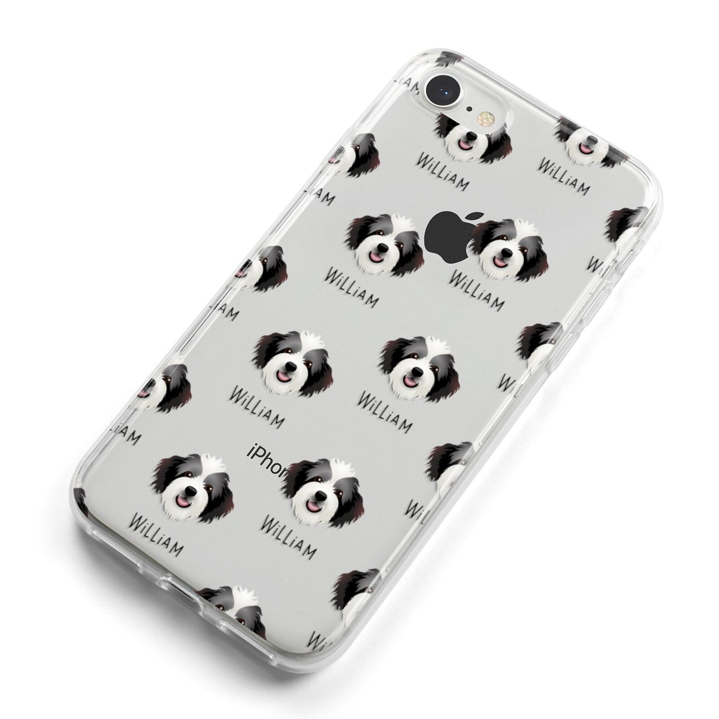 Bordoodle Icon with Name iPhone 8 Bumper Case on Silver iPhone Alternative Image