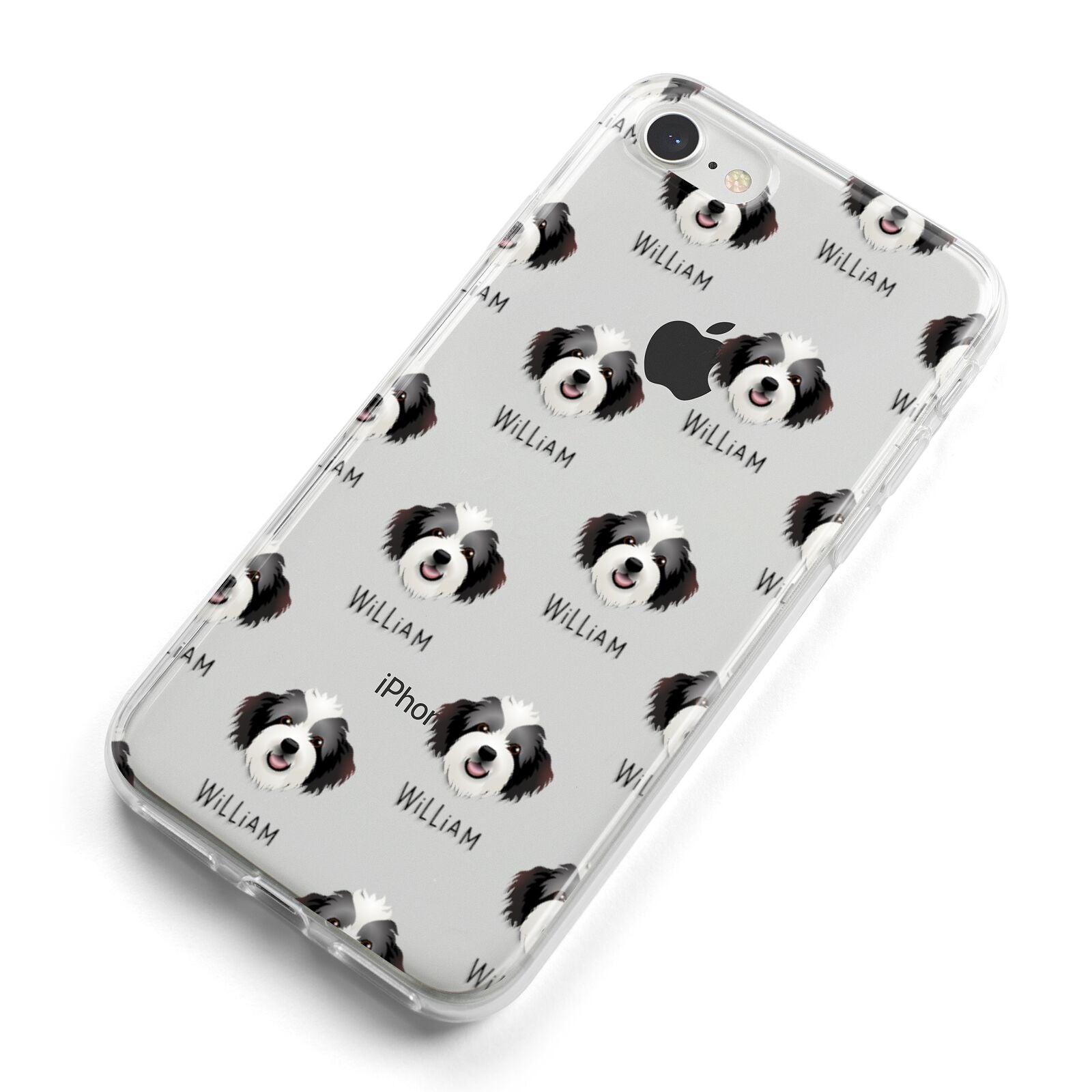 Bordoodle Icon with Name iPhone 8 Bumper Case on Silver iPhone Alternative Image