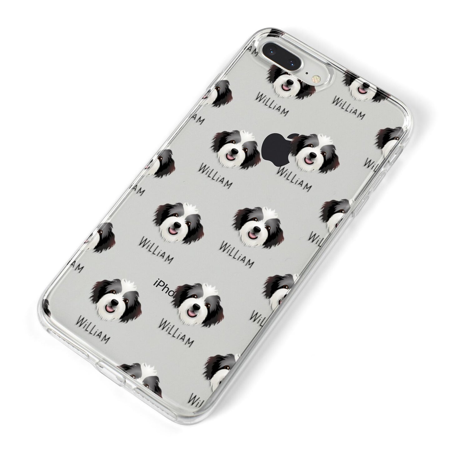 Bordoodle Icon with Name iPhone 8 Plus Bumper Case on Silver iPhone Alternative Image