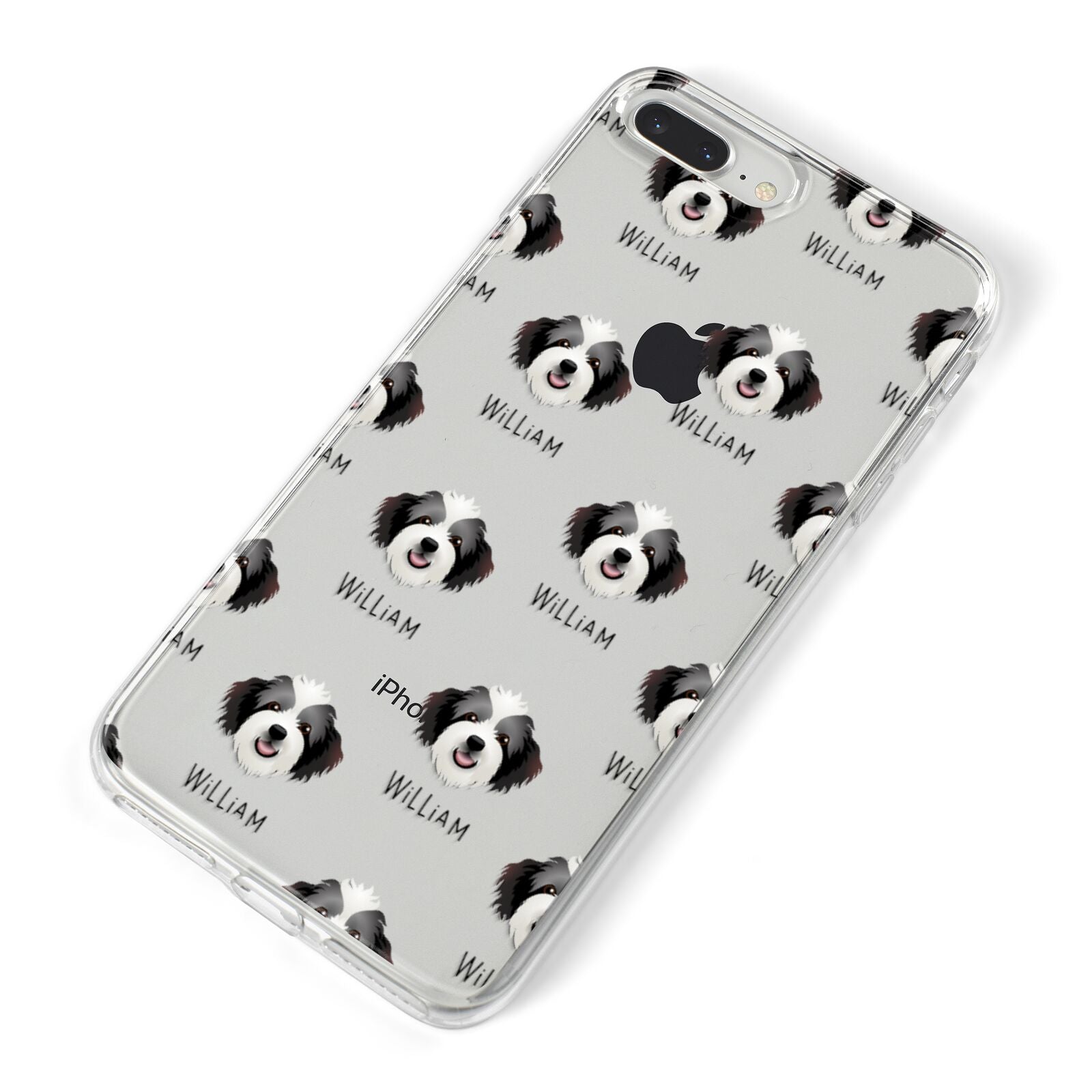 Bordoodle Icon with Name iPhone 8 Plus Bumper Case on Silver iPhone Alternative Image