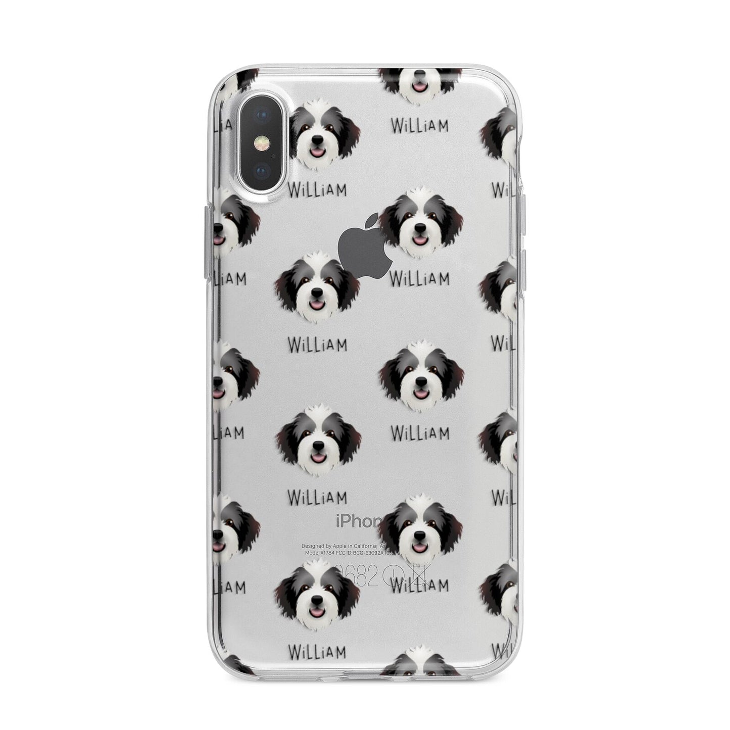 Bordoodle Icon with Name iPhone X Bumper Case on Silver iPhone Alternative Image 1