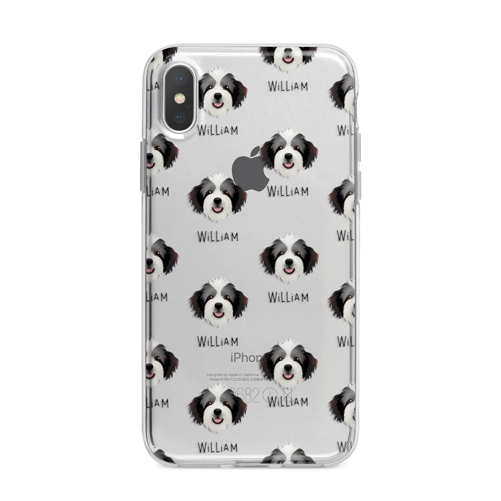 Bordoodle Icon with Name iPhone X Bumper Case on Silver iPhone Alternative Image 1