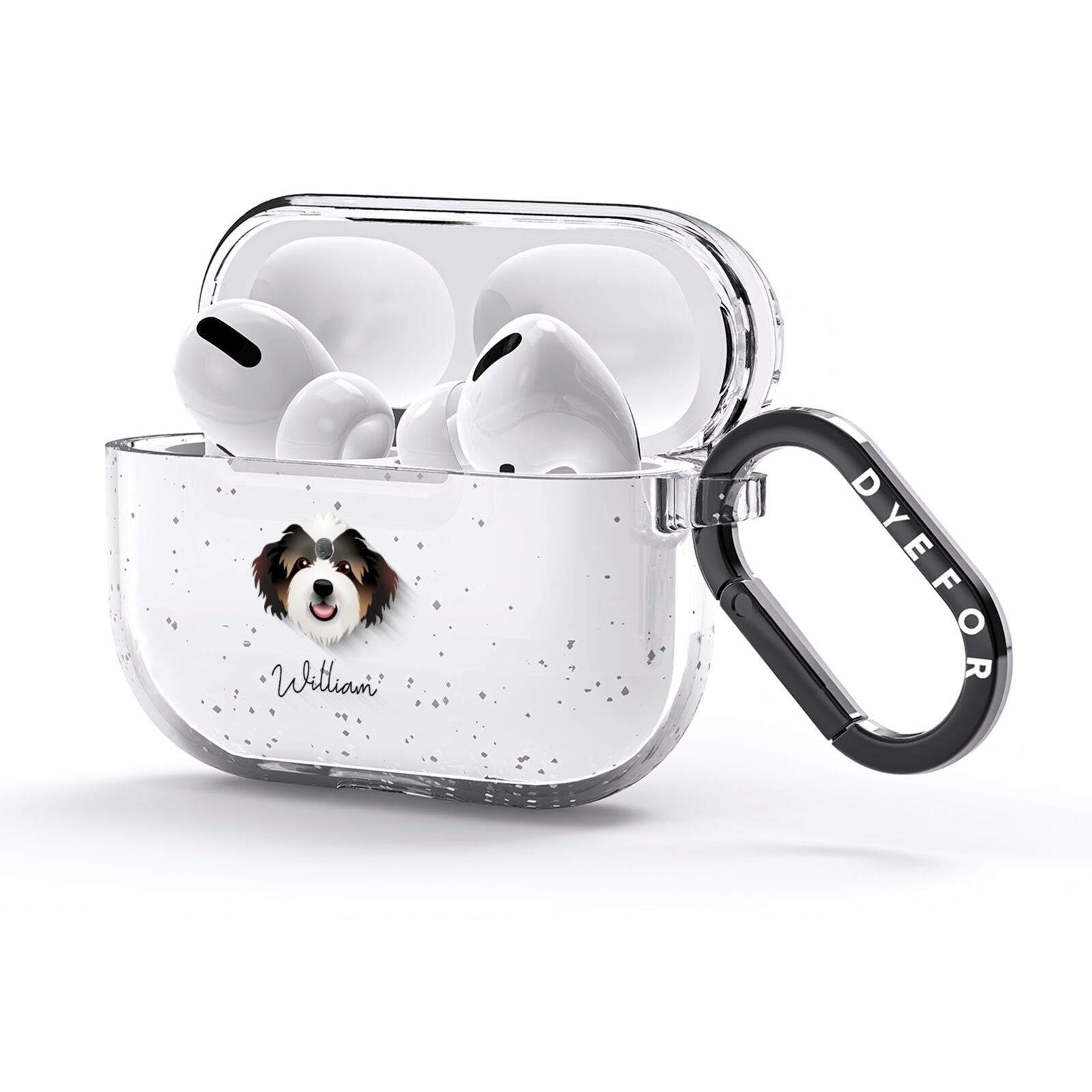 Bordoodle Personalised AirPods Glitter Case 3rd Gen Side Image