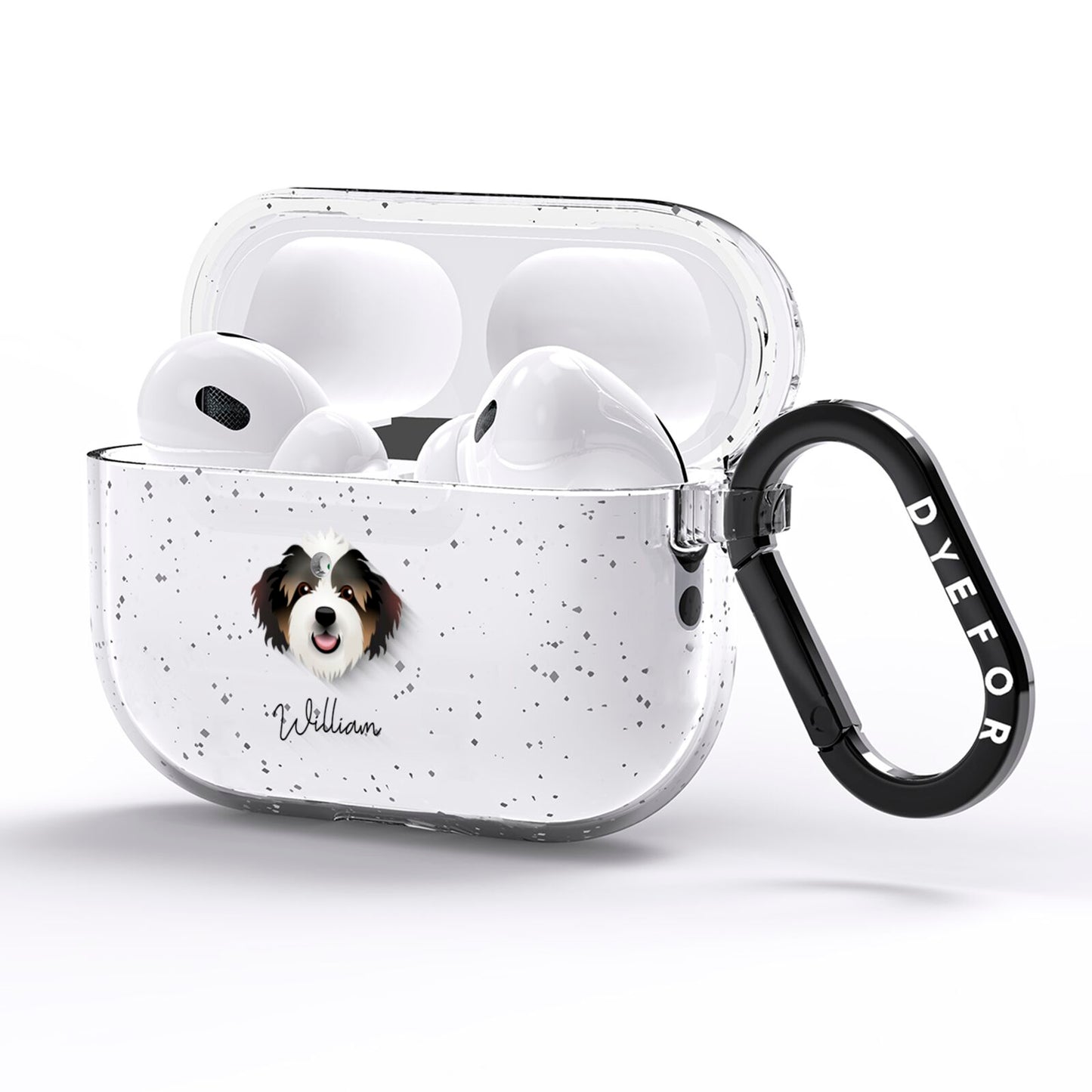 Bordoodle Personalised AirPods Pro Glitter Case Side Image
