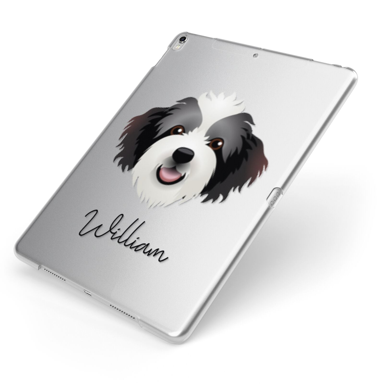Bordoodle Personalised Apple iPad Case on Silver iPad Side View