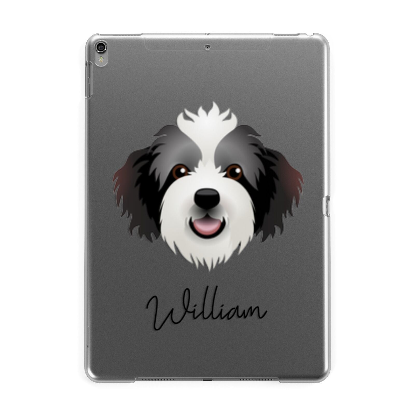 Bordoodle Personalised Apple iPad Grey Case