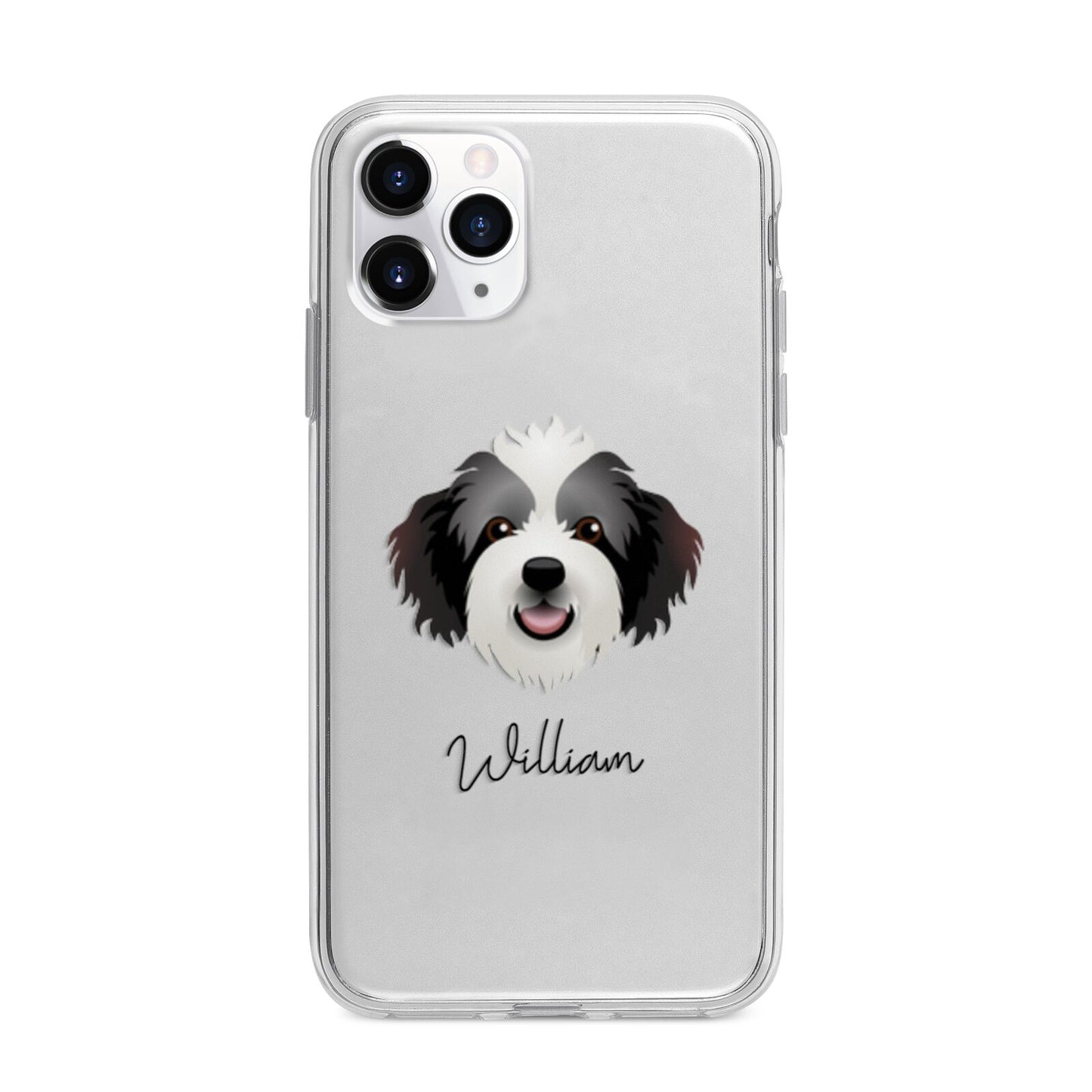 Bordoodle Personalised Apple iPhone 11 Pro Max in Silver with Bumper Case
