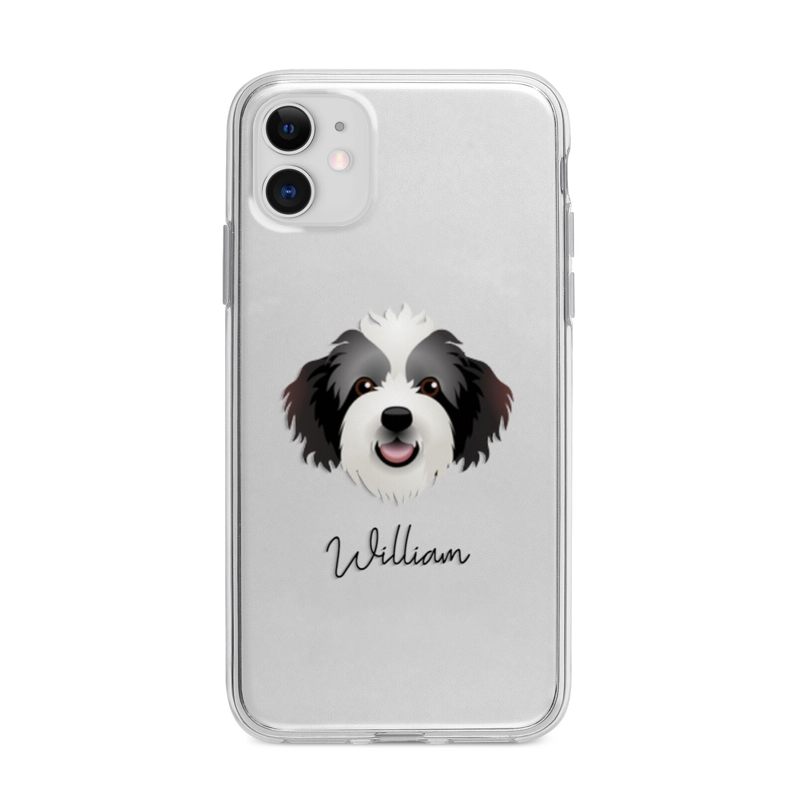 Bordoodle Personalised Apple iPhone 11 in White with Bumper Case