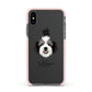 Bordoodle Personalised Apple iPhone Xs Impact Case Pink Edge on Black Phone