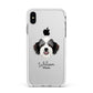 Bordoodle Personalised Apple iPhone Xs Max Impact Case White Edge on Silver Phone