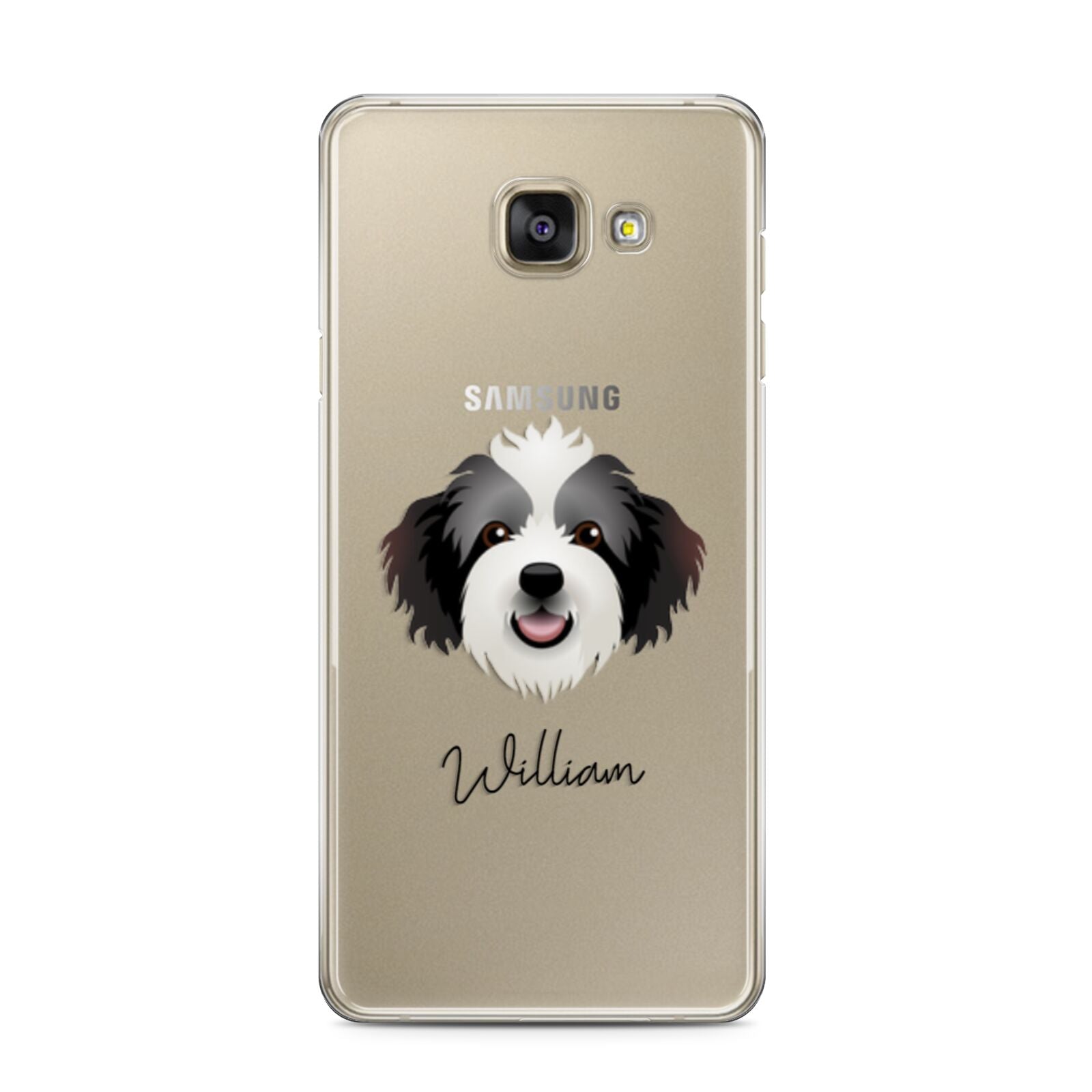 Bordoodle Personalised Samsung Galaxy A3 2016 Case on gold phone