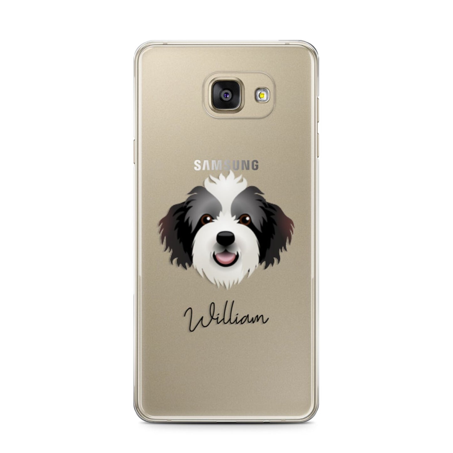Bordoodle Personalised Samsung Galaxy A7 2016 Case on gold phone