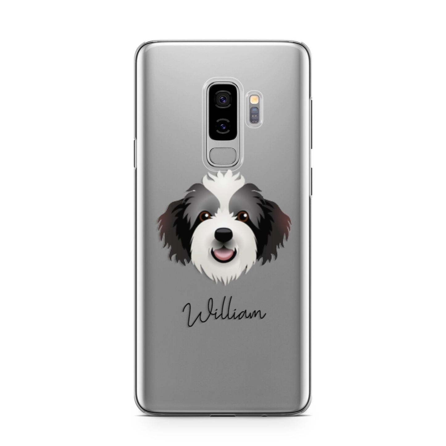 Bordoodle Personalised Samsung Galaxy S9 Plus Case on Silver phone