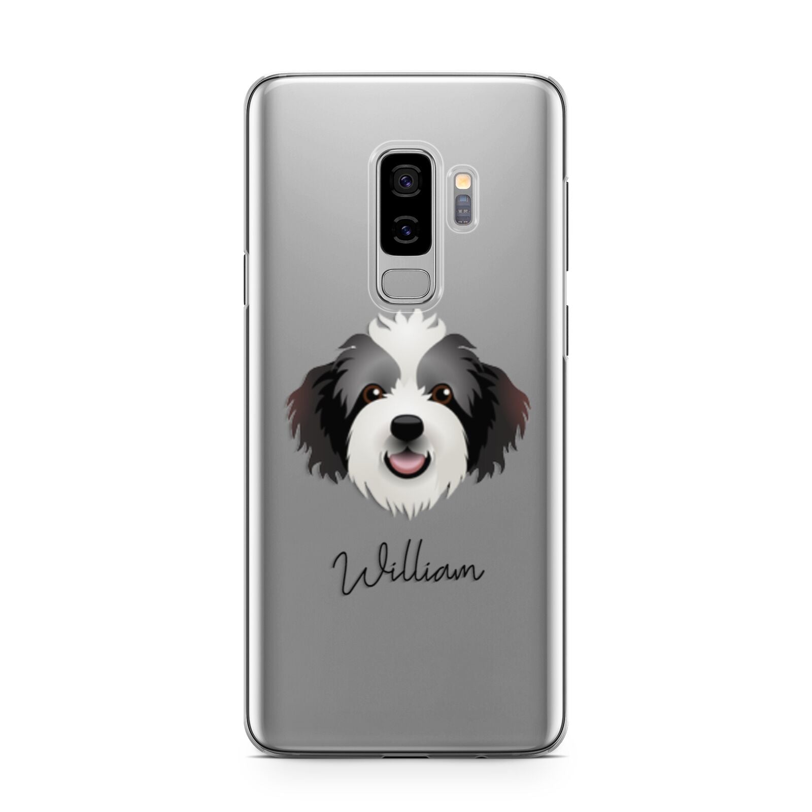 Bordoodle Personalised Samsung Galaxy S9 Plus Case on Silver phone