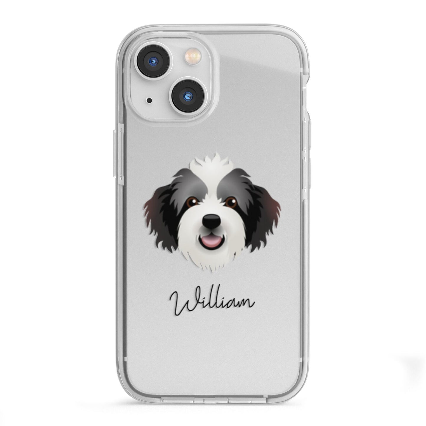 Bordoodle Personalised iPhone 13 Mini TPU Impact Case with White Edges