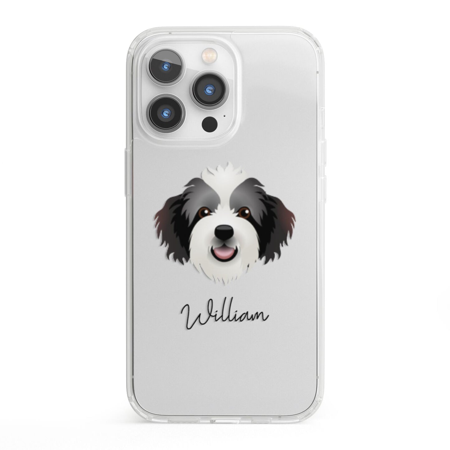 Bordoodle Personalised iPhone 13 Pro Clear Bumper Case