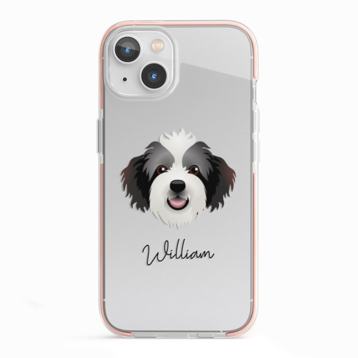 Bordoodle Personalised iPhone 13 TPU Impact Case with Pink Edges