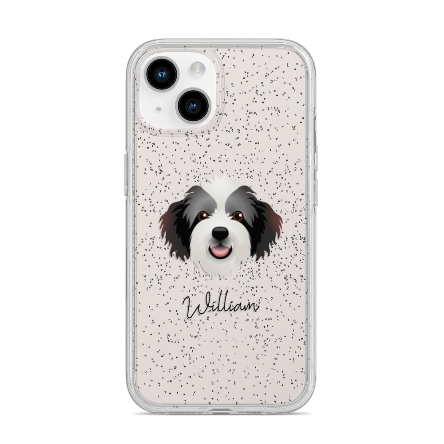 Bordoodle Personalised iPhone 14 Glitter Tough Case Starlight